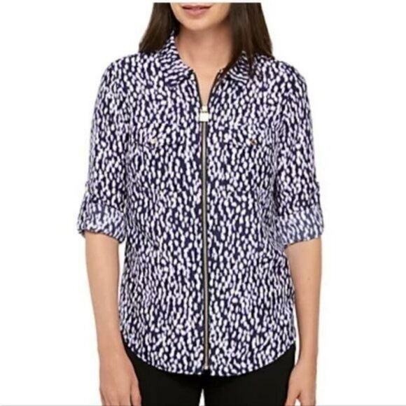 MICHAEL Michael Kors Ikat Spot Dog Tag Shirt Small S - Picture 1 of 5